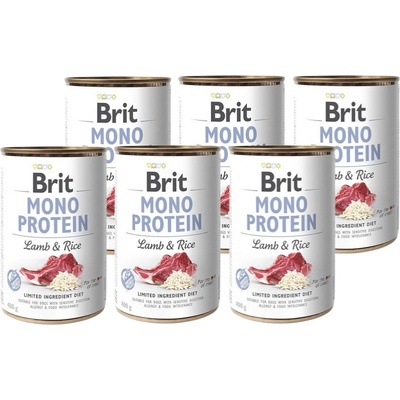 Brit mono protein агнешко месо и кафяв ориз 6x400г