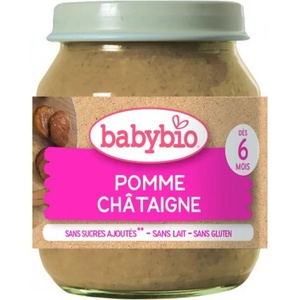 Babybio Био плодово пюре Babybio - Ябълки и кестени, 130 g (3288130510942) - ozone