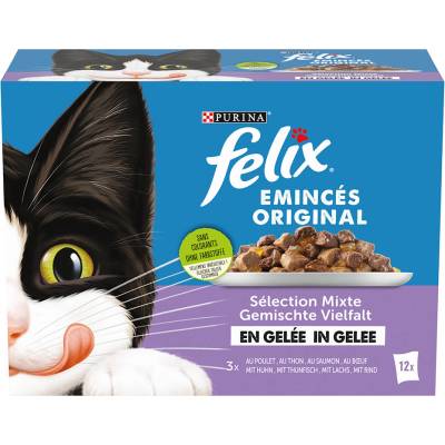 Felix Pouches kuře, tuňák, losos, hovězí 12 x 85 g
