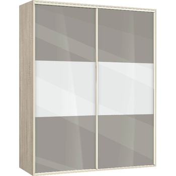Bogdan Furniture G Гардероб с плъзгащи врати Memo. bg, модел BM-Ava 4, ГБ сонома и сиво гланц