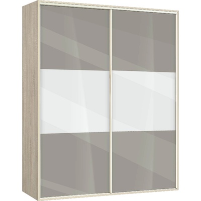 Bogdan Furniture G Гардероб с плъзгащи врати Memo. bg, модел BM-Ava 4, ГБ сонома и сиво гланц