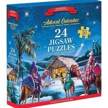 EUROGRAPHICS Puzzle Adventní kalendář: Narození Ježíška 24x50 dílků