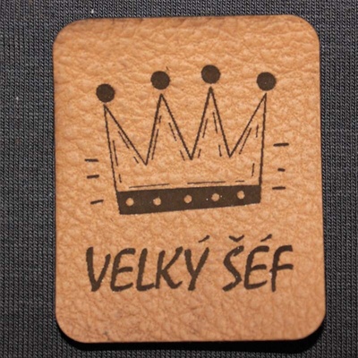 koženkový štítok velký šéf Materiál/farba: Káva koženka