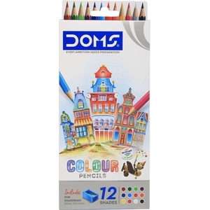 DOMS N80431 Ком лект цветни моливи 12 pcs + Sharpener (N80431)