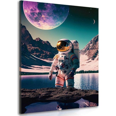 Obraz astronaut na povrchu neznámé planety - 60x90