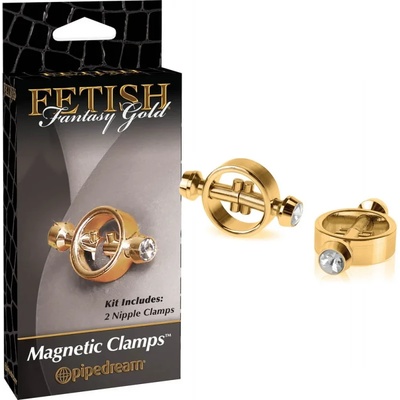 Магнитни скоби за зърна, златисти - Magnetic Nipple Clamps (PD3988-27)