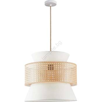 Polux Пендел GRENADA 1xE27/20W/230V Ø 40 см бежов (SA2349)