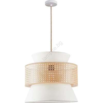 Polux Пендел GRENADA 1xE27/20W/230V Ø 40 см бежов (SA2349)