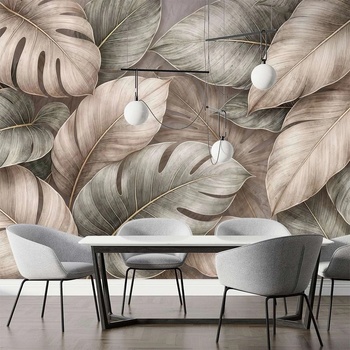 Art Gift Decor Фототапет с елегантни тропически листа в неутрални тонове
