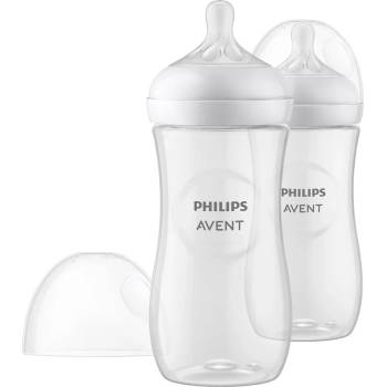 Philips Комплект 2 броя шишета за хранене Philips Natural Response, 330 ml - с биберон със сила на потока 4, 3м+ (00A.0608.001)