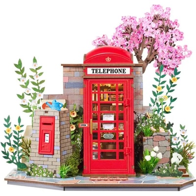 ROBOTIME Rolife DIY Svietiace 3D drevené puzzle Telefónna búdka 116 ks