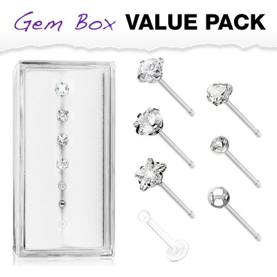 Šperky4U sada 7mi piercingů do nosu N0000-02