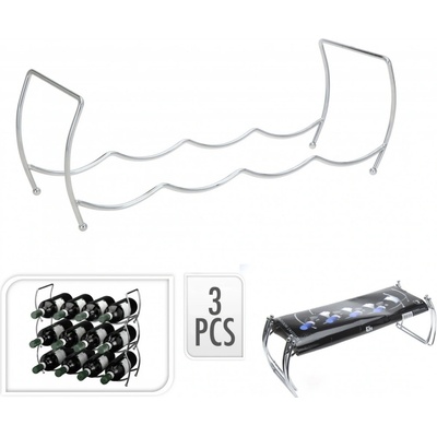Koopman Kovový stojan na víno 3 kusy v sade