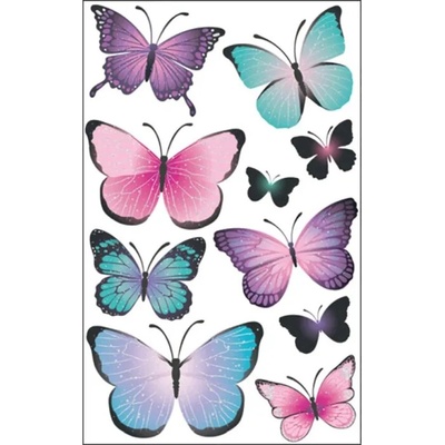 Anděl Samolepky na zeď motýli modrofialoví s glitry 50 x 32 cm – Zboží Dáma
