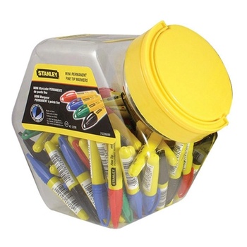STANLEY Мини перманентен маркер, тънък връх, многоцветен, 1-47-329 Stanley, 4 бр (1-47-329) (1-47-329)