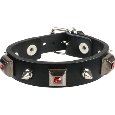 Leather & steel fashion Гривна Red Crystal - LSF1 22