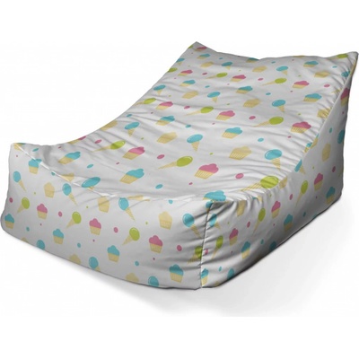 Sablio sedací vak Lounge Zmrzlinky s muffiny 80 x 95 x 50 cm