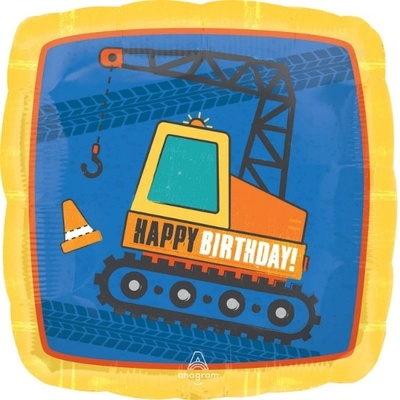 Foliový balonek Bagr Happy Birthday 43 cm