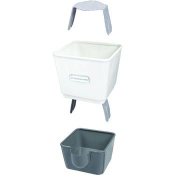 Cole & Mason Самополиваща се кашпа Cole & Mason - 12.5 х 13.2 х 13.5 cm, бяла/сива (Cole & Mason H 105249)