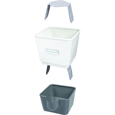 Cole & Mason Самополиваща се кашпа Cole & Mason - 12.5 х 13.2 х 13.5 cm, бяла/сива (Cole & Mason H 105249)