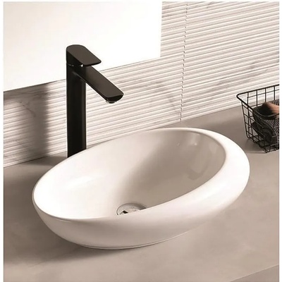 Inter Ceramic Мивка за баня ICB 589, монтаж върху плот, порцелан, бял, 58x37x14.5см (589)