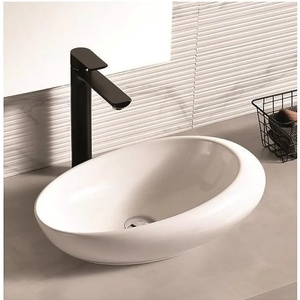 Inter Ceramic Мивка за баня ICB 589, монтаж върху плот, порцелан, бял, 58x37x14.5см (589)
