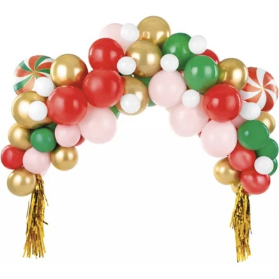 PartyDeco Balónová girlanda Vianoce 170 x 155 cm