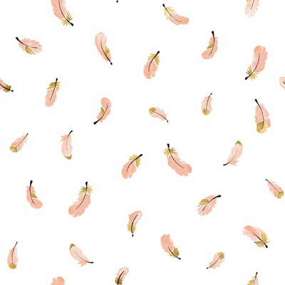 Lilipinso Detská tapeta Gold Feathers 10 m x 50 cm
