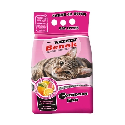 Super Benek Super benek Компактна котешка тоалетна с аромат на цитрусови плодове 10 л
