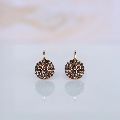 Lillian Vassago Zlaté patentové náušnice se záhnědou LLV22-GER193