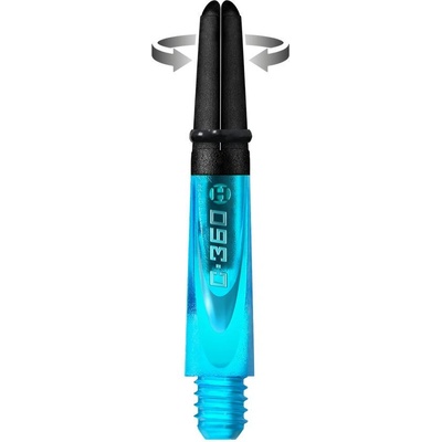 Harrows Carbon 360 aqua modré, krátké 33mm, otočné – Zboží Mobilmania