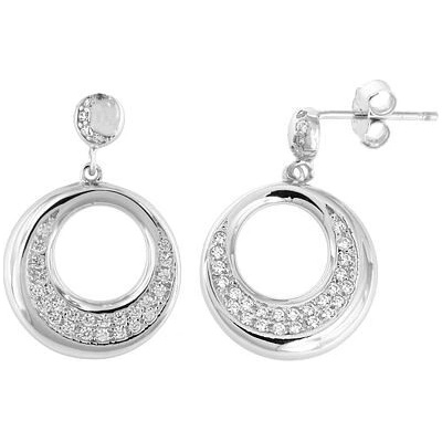 INFINITYSILVER Stříbrné náušnice se zirkony kolečka MAUDE L436839