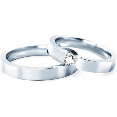 SAVICKI Сватбени халки: бяло злато, плоски. 3 мм