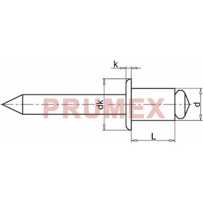 Trhací nýt AL/ST 3,2x25