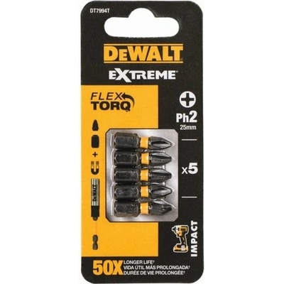 Dewalt - Nástavce pre rázove uťahovače 25mm 5ks PH2