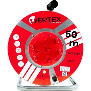 VERTEX Удължителен кабел VERTEX PB50METAL 3x2.5mm 50m 3000W IP44 (PB50METAL)