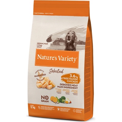Nature's Variety 2x12кг Adult Selected Medium/Maxi Nature's Variety, суха , за кучета - от свободноотглеждани пилета