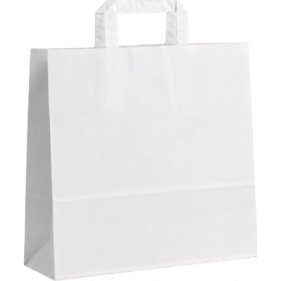 Zawmark Plus Taška papierová biela, ploché ucho 26x14x30 cm 1ks