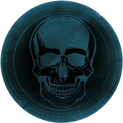 Amscan Чинии - Холографски черепи 23 см, 8 бр