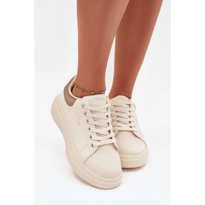 Big Star Shoes dámske Sneakersy na platforme kaki krémová
