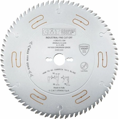 CMT Orange Tools CHROME Pílový kotúč pre pozdĺžne a priečne rezy D400x3,5 d30 Z60 HW Odhlučnený C28566016M