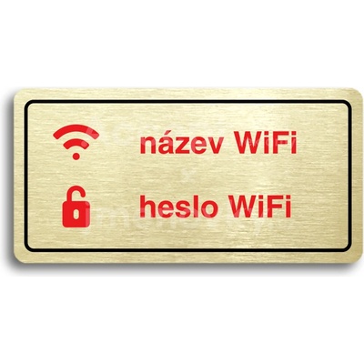 ACCEPT Piktogram WiFi - zlatá tabulka - barevný tisk