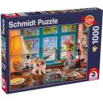 Schmidt Spiele Пъзел Schmidt от 1000 части - Котенца на масата (58344)
