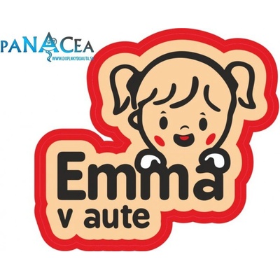 Samolepka - Emma v aute (150x90 mm)