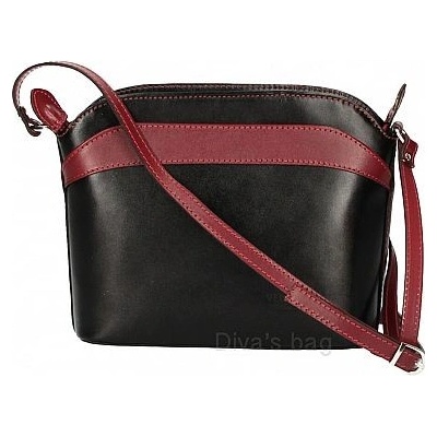 Kabelka Andy kožená vínová černá/červená