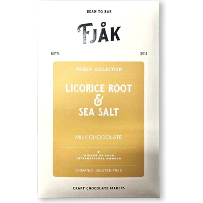 FJAK Sjokolade 50% mléčná LICORICE ROOT AND SEA SALT BIO 60 g