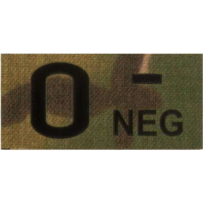 Clawgear Nášivka Clawgear krevní skupina 0-Neg IR Patch, Multicam