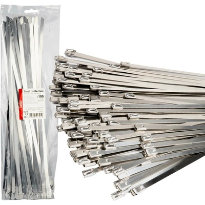 Amio 04326 Nerezové sťahovacie pásky 7,9 x 400 mm 100 ks