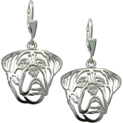 Strieborne Tlapky Bordeauxská doga strieborné náušnice 303