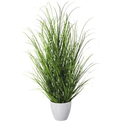Umelá tráva v bielom plastovom kvetináči 75 cm